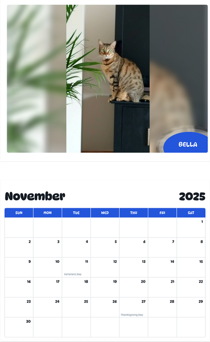 July 2025 - June 2026 Bella - Pawidols Pet Calendar
