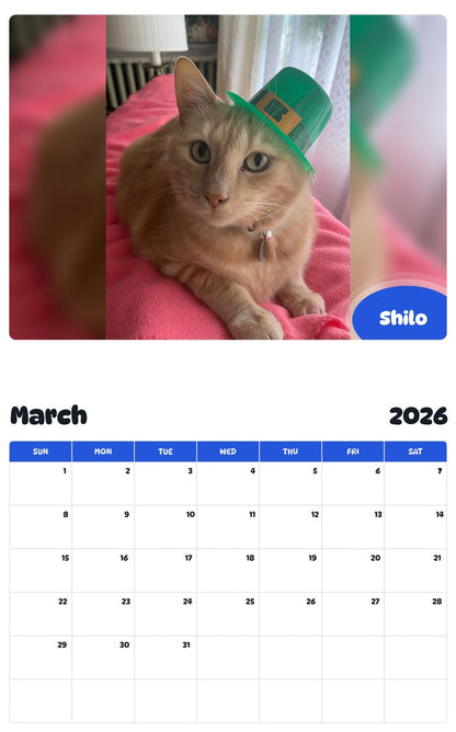 November 2025 - October 2026 Shilo - Pawidols Pet Calendar