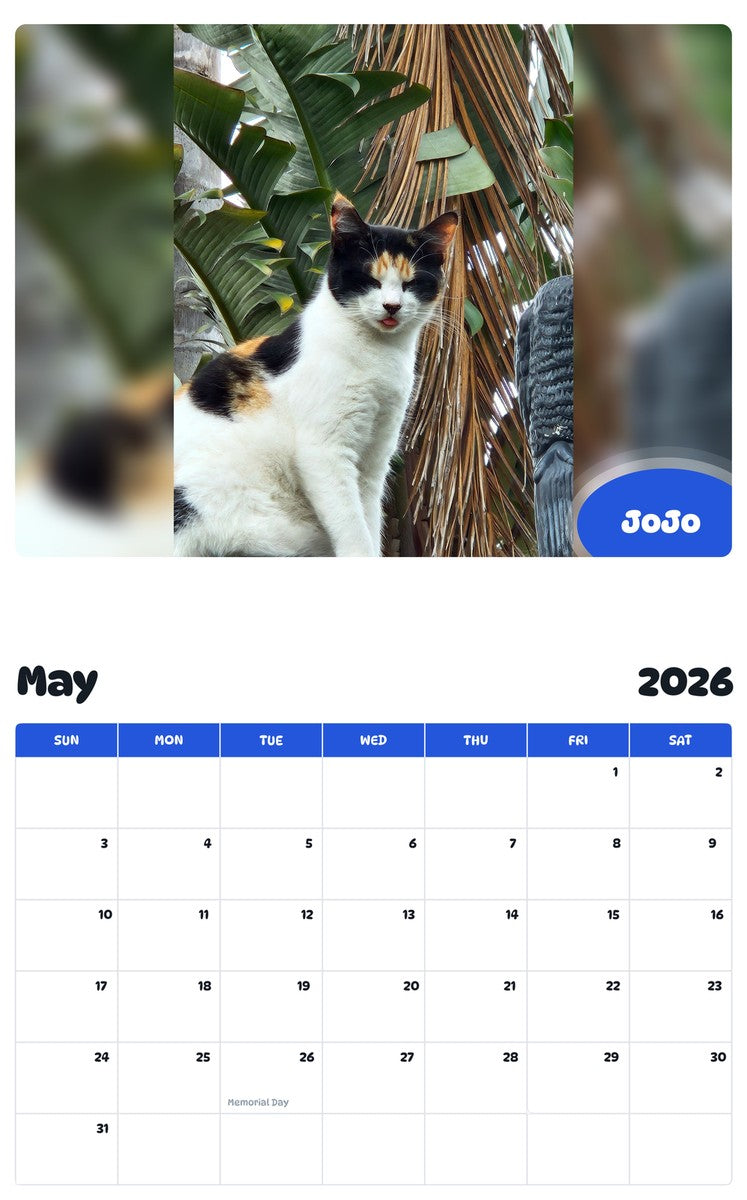 2026 - 2027 JoJo - Pawidols Pet Calendar