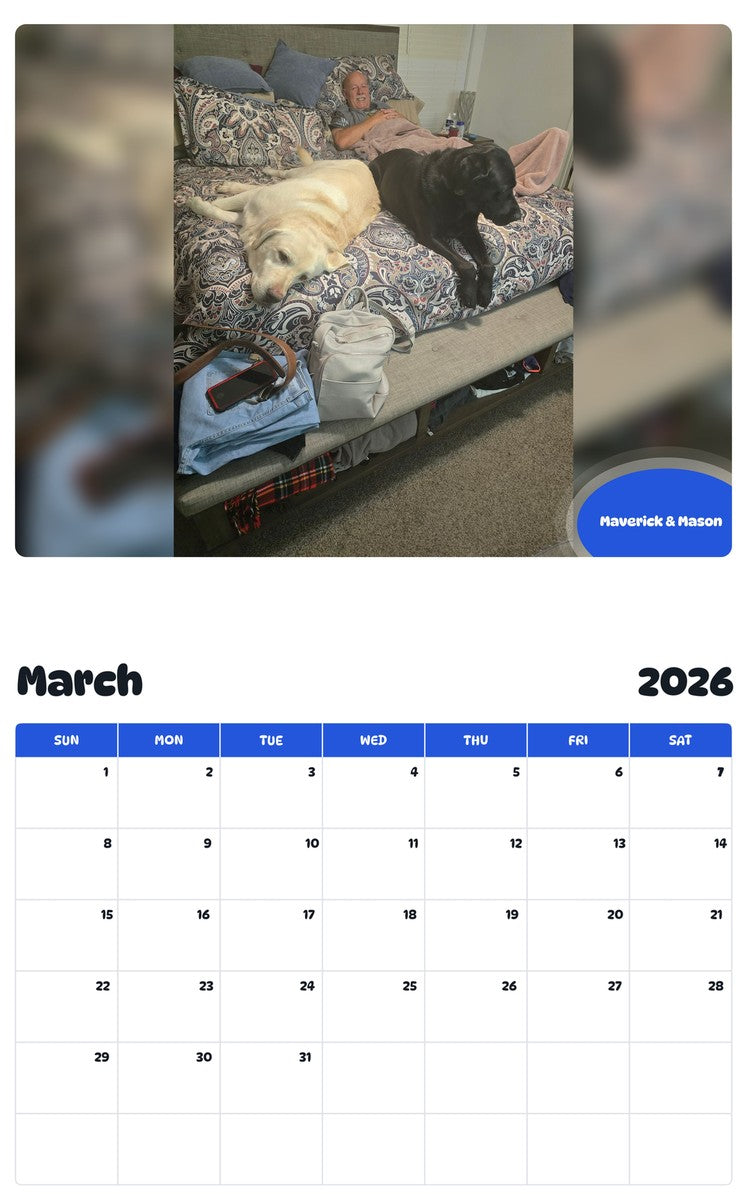 November 2025 - October 2026 Maverick & Mason - Pawidols Pet Calendar