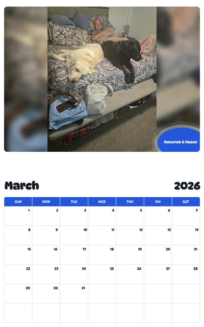 November 2025 - October 2026 Maverick & Mason - Pawidols Pet Calendar