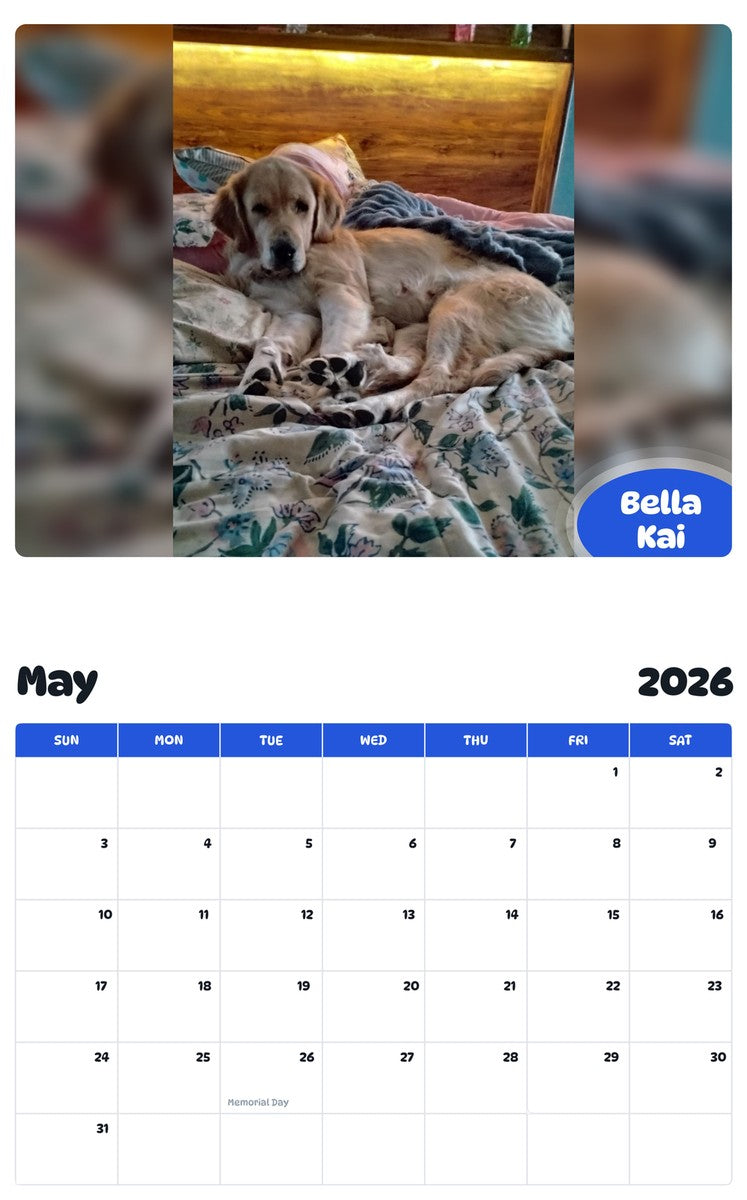 2026 - 2027 Bella Kai - Pawidols Pet Calendar