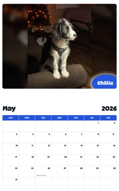 2026 - 2027 Chillie - Pawidols Pet Calendar
