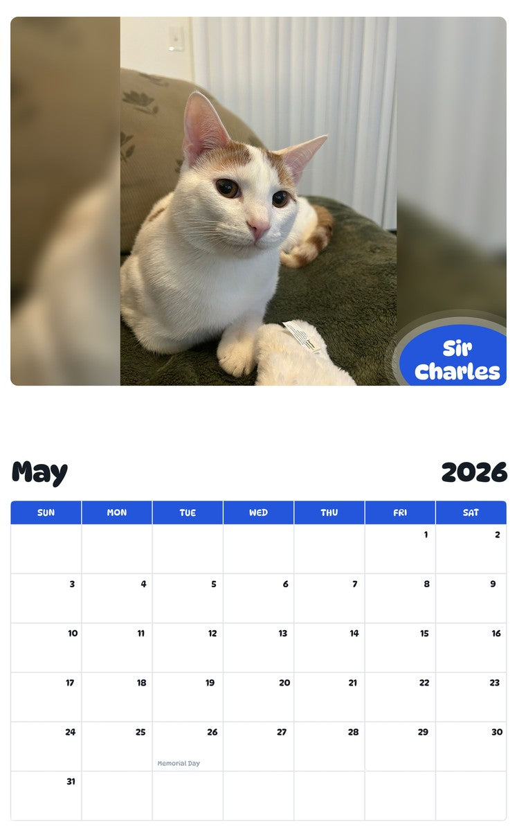 2026 - 2027 Sir Charles - Pawidols Pet Calendar