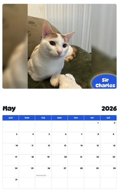 2026 - 2027 Sir Charles - Pawidols Pet Calendar