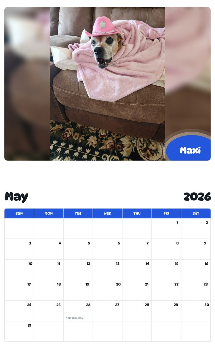 2026 - 2027 Maxi - Pawidols Pet Calendar