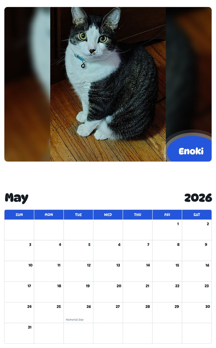 2026 - 2027 Enoki - Pawidols Pet Calendar