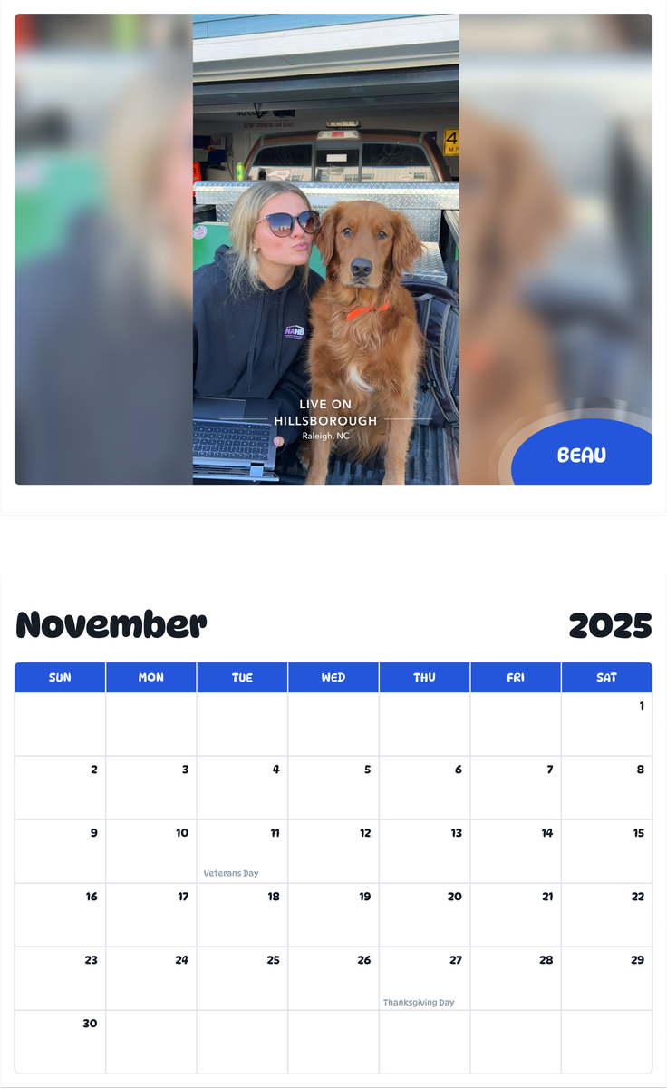 July 2025 - June 2026 Beau - Pawidols Pet Calendar