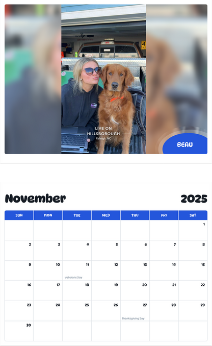 July 2025 - June 2026 Beau - Pawidols Pet Calendar