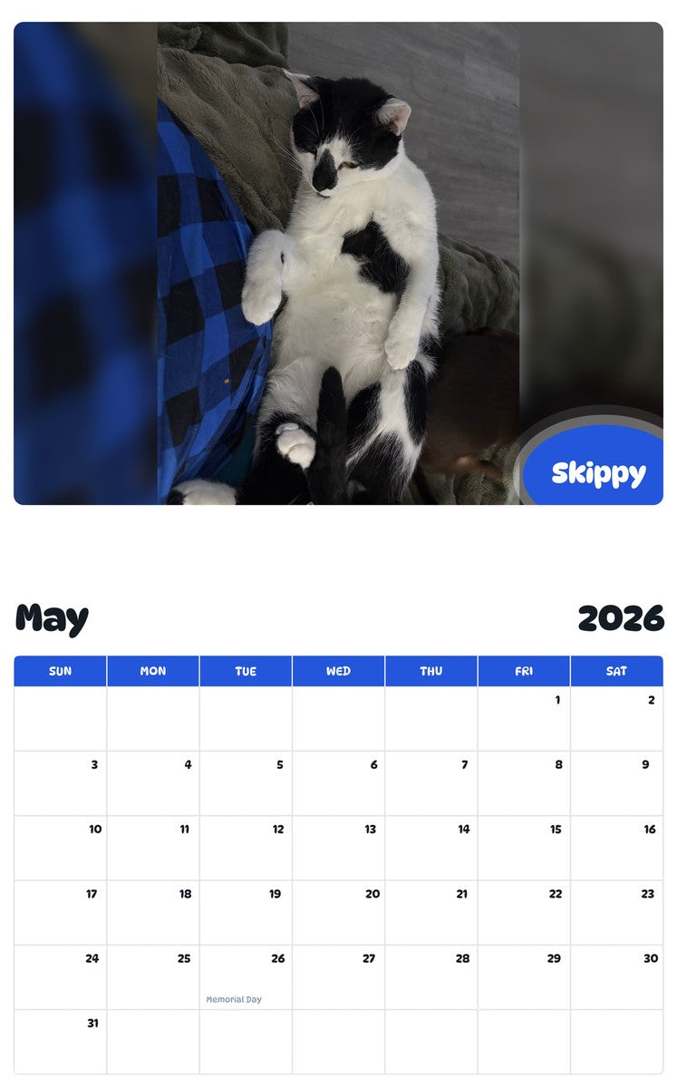 2026 - 2027 Skippy - Pawidols Pet Calendar