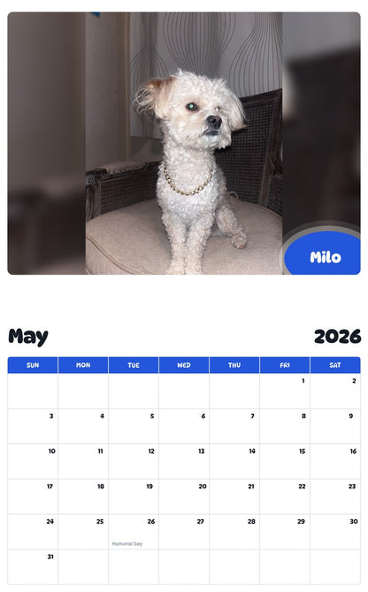 2026 - 2027 Milo - Pawidols Pet Calendar