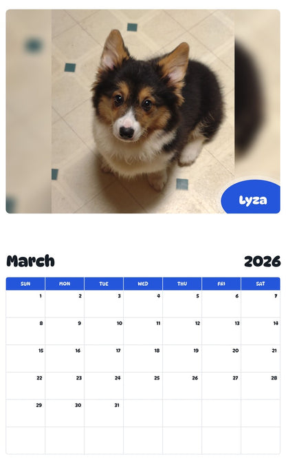 November 2025 - October 2026 Lyza - Pawidols Pet Calendar