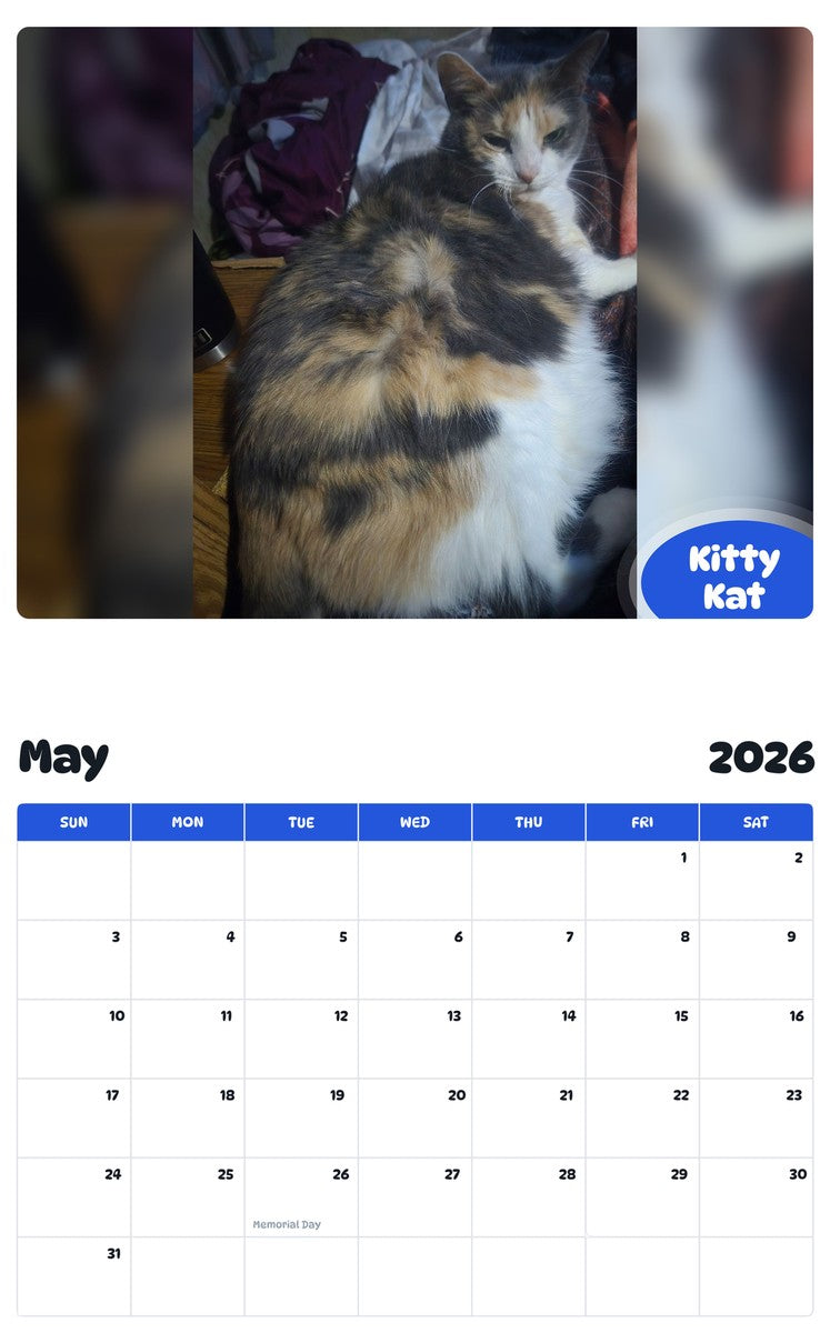 2026 - 2027 Kitty Kat - Pawidols Pet Calendar