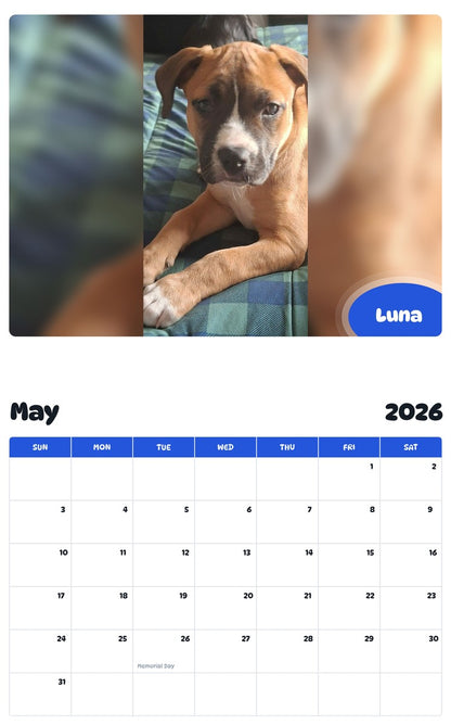 2026 - 2027 Luna - Pawidols Pet Calendar