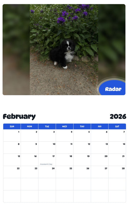October 2025 - September 2026 Radar - Pawidols Pet Calendar