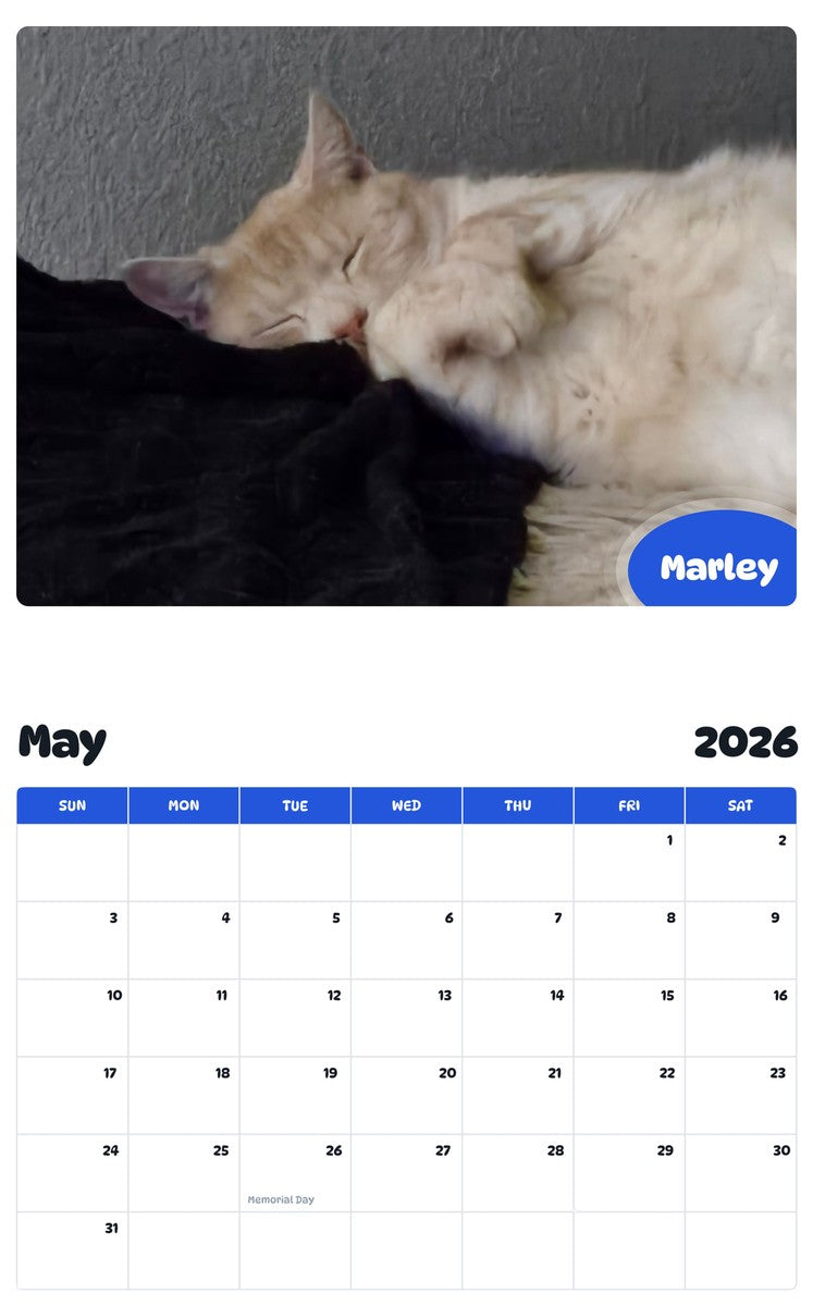 2026 - 2027 Marley - Pawidols Pet Calendar