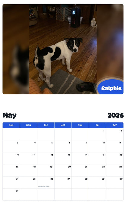2026 - 2027 Ralphie - Pawidols Pet Calendar