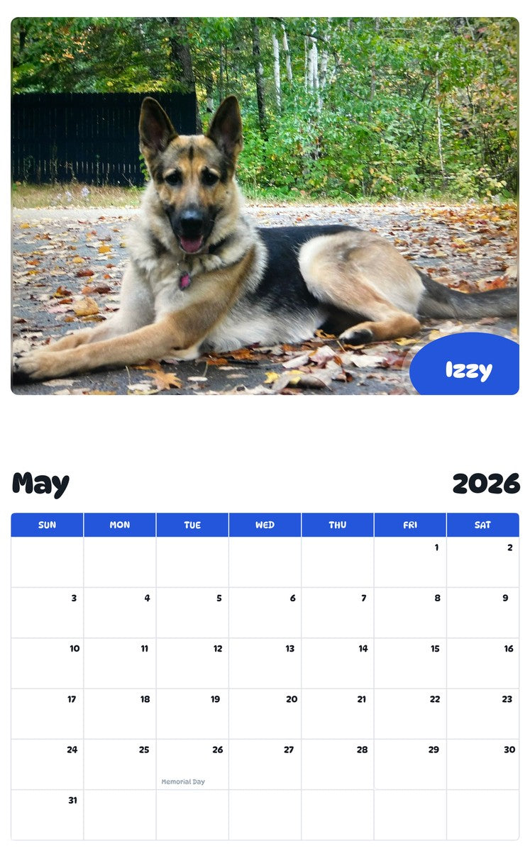 2026 - 2027 Izzy - Pawidols Pet Calendar