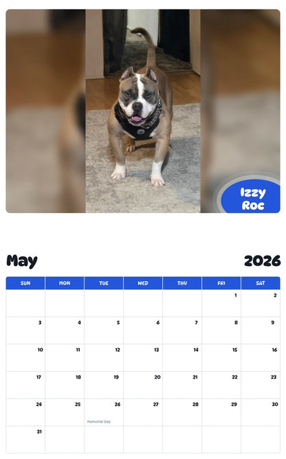 2026 - 2027 Izzy Roc - Pawidols Pet Calendar