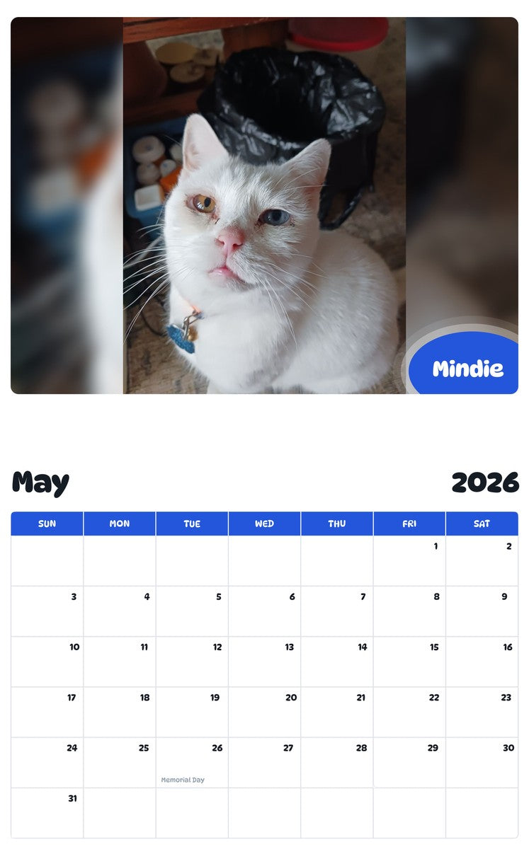 2026 - 2027 Mindie - Pawidols Pet Calendar