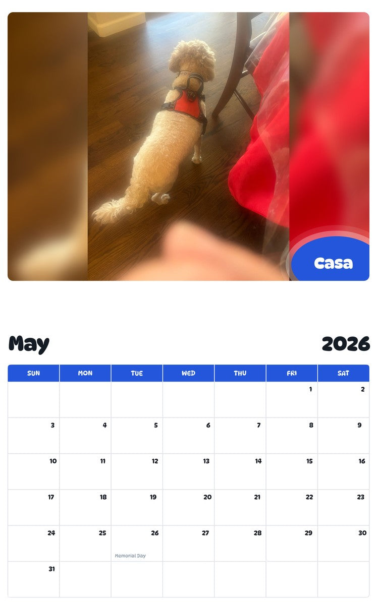 2026 - 2027 Casa - Pawidols Pet Calendar