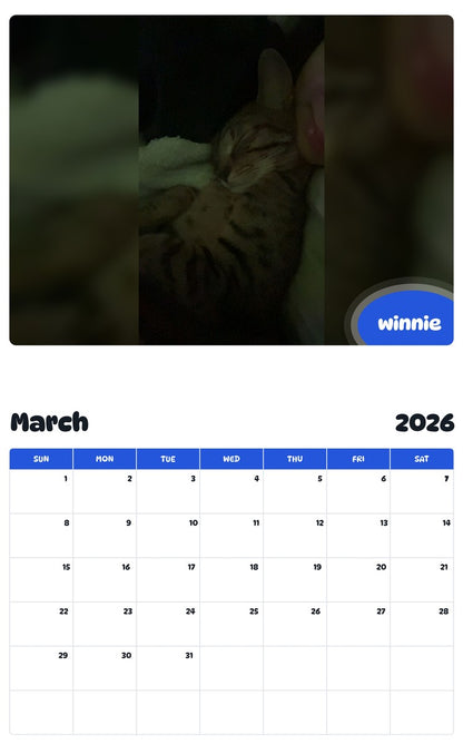 November 2025 - October 2026 winnie - Pawidols Pet Calendar