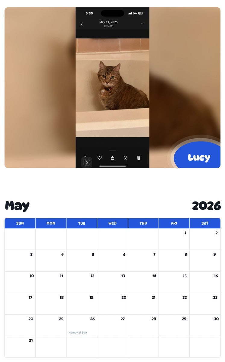 2026 - 2027 Lucy - Pawidols Pet Calendar