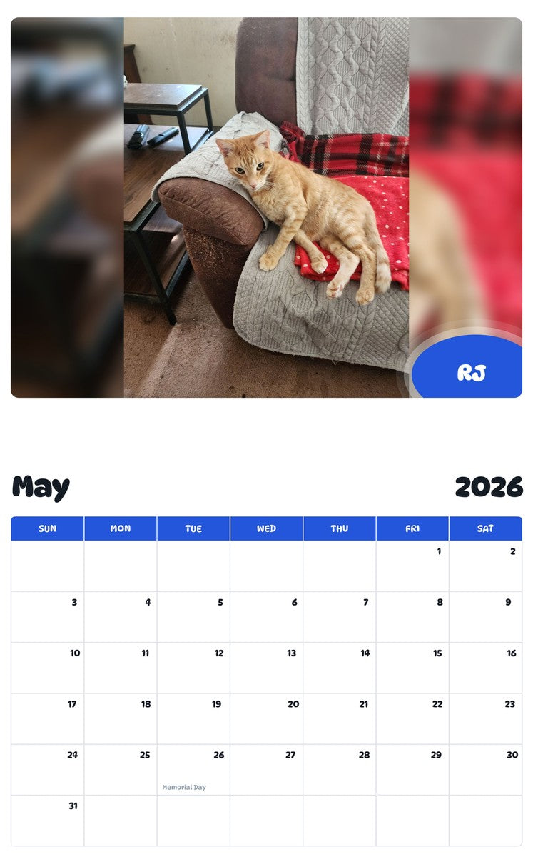2026 - 2027 RJ - Pawidols Pet Calendar