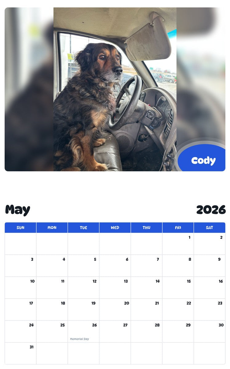 2026 - 2027 Cody - Pawidols Pet Calendar