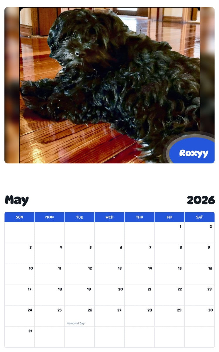2026 - 2027 Roxyy - Pawidols Pet Calendar