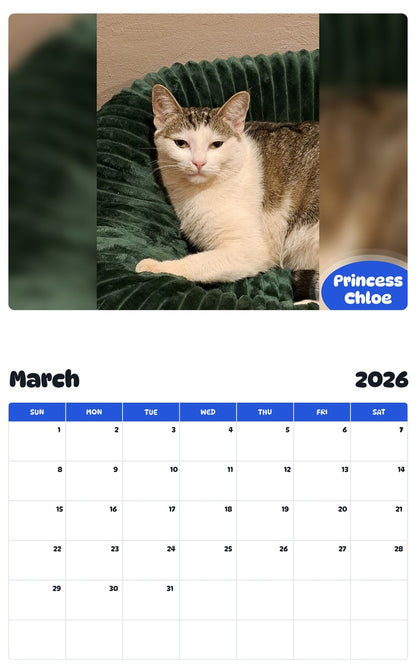 November 2025 - October 2026 Princess Chloe - Pawidols Pet Calendar
