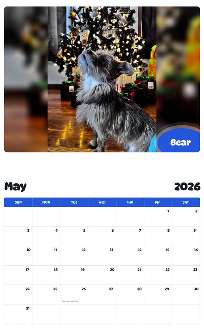 2026 - 2027 Bear - Pawidols Pet Calendar