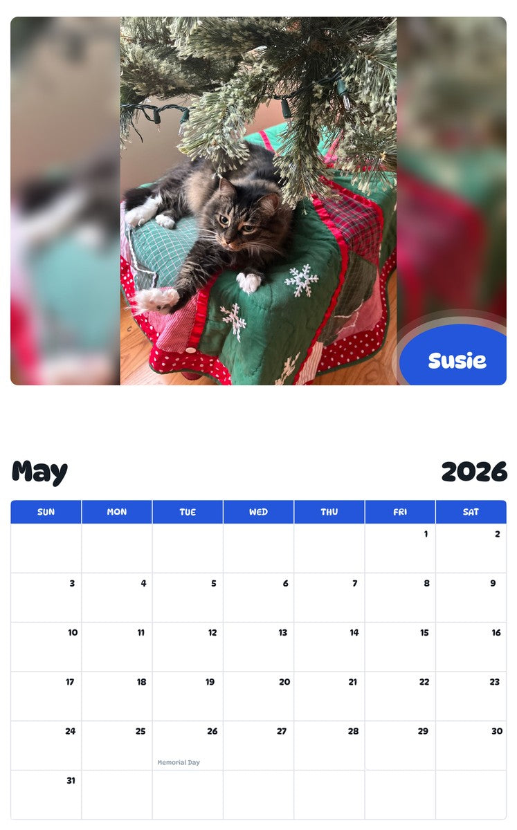 2026 - 2027 Susie - Pawidols Pet Calendar