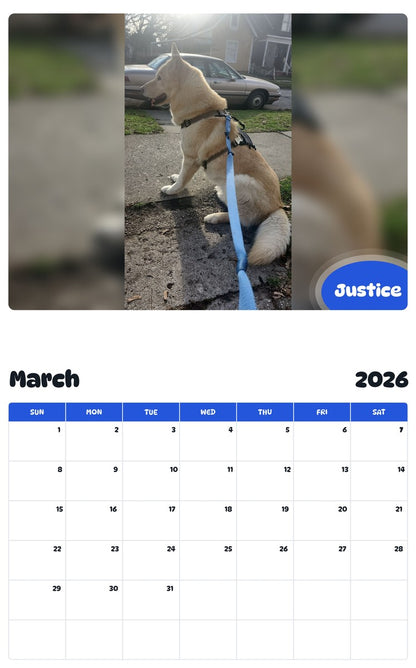 November 2025 - October 2026 Justice - Pawidols Pet Calendar