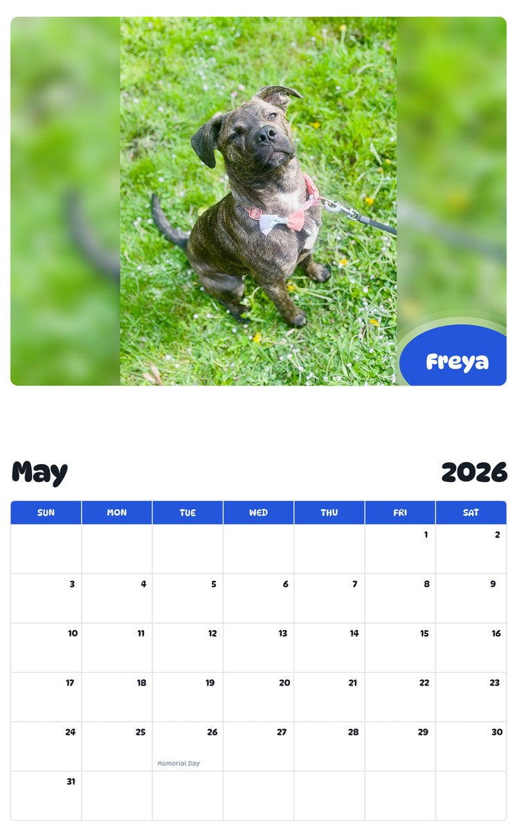 2026 - 2027 Freya - Pawidols Pet Calendar