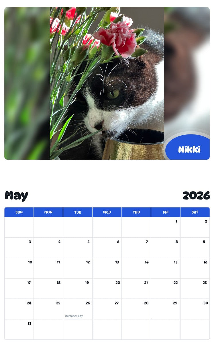 2026 - 2027 Nikki - Pawidols Pet Calendar