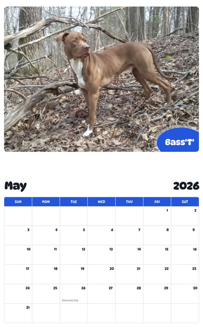 2026 - 2027 Bass'T' - Pawidols Pet Calendar