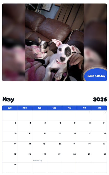2026 - 2027 Bella & Bailey - Pawidols Pet Calendar