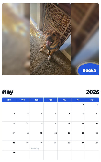 2026 - 2027 Neeka - Pawidols Pet Calendar