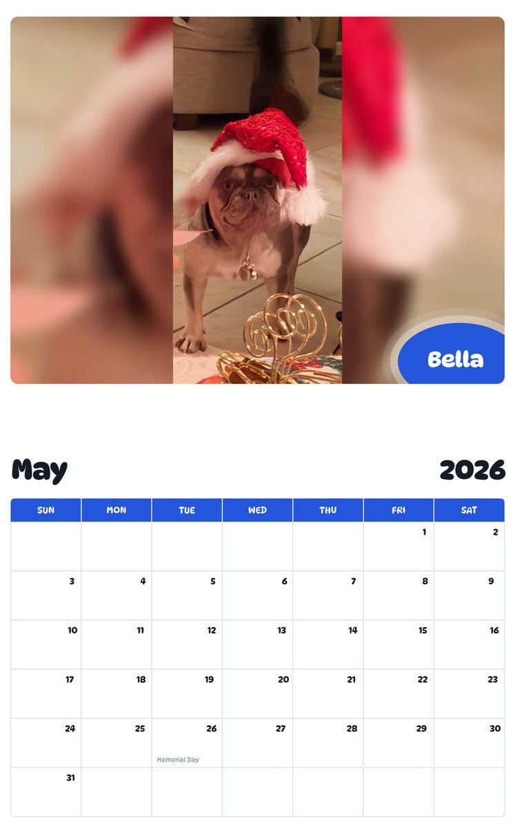 2026 - 2027 Bella - Pawidols Pet Calendar