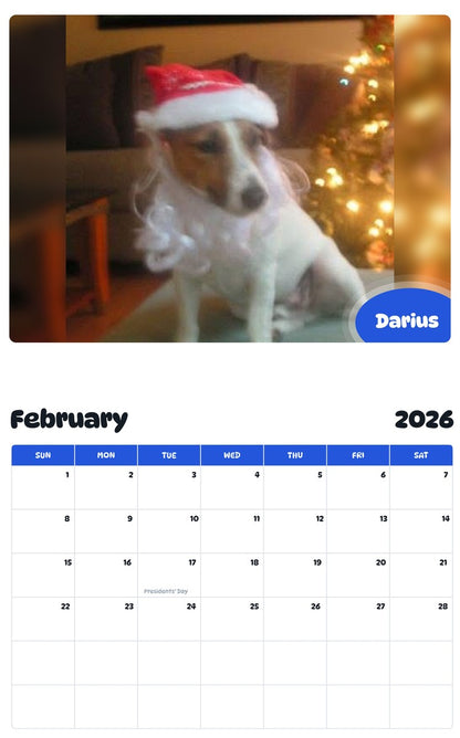October 2025 - September 2026 Darius - Pawidols Pet Calendar