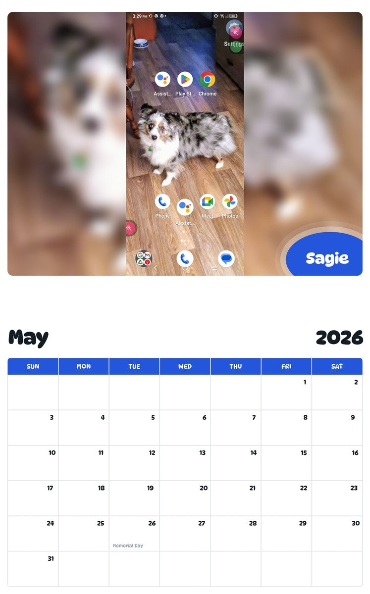 2026 - 2027 Sagie - Pawidols Pet Calendar