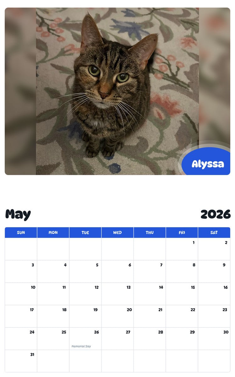 2026 - 2027 Alyssa - Pawidols Pet Calendar