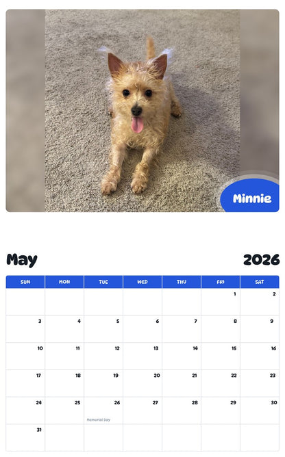 2026 - 2027 Minnie - Pawidols Pet Calendar