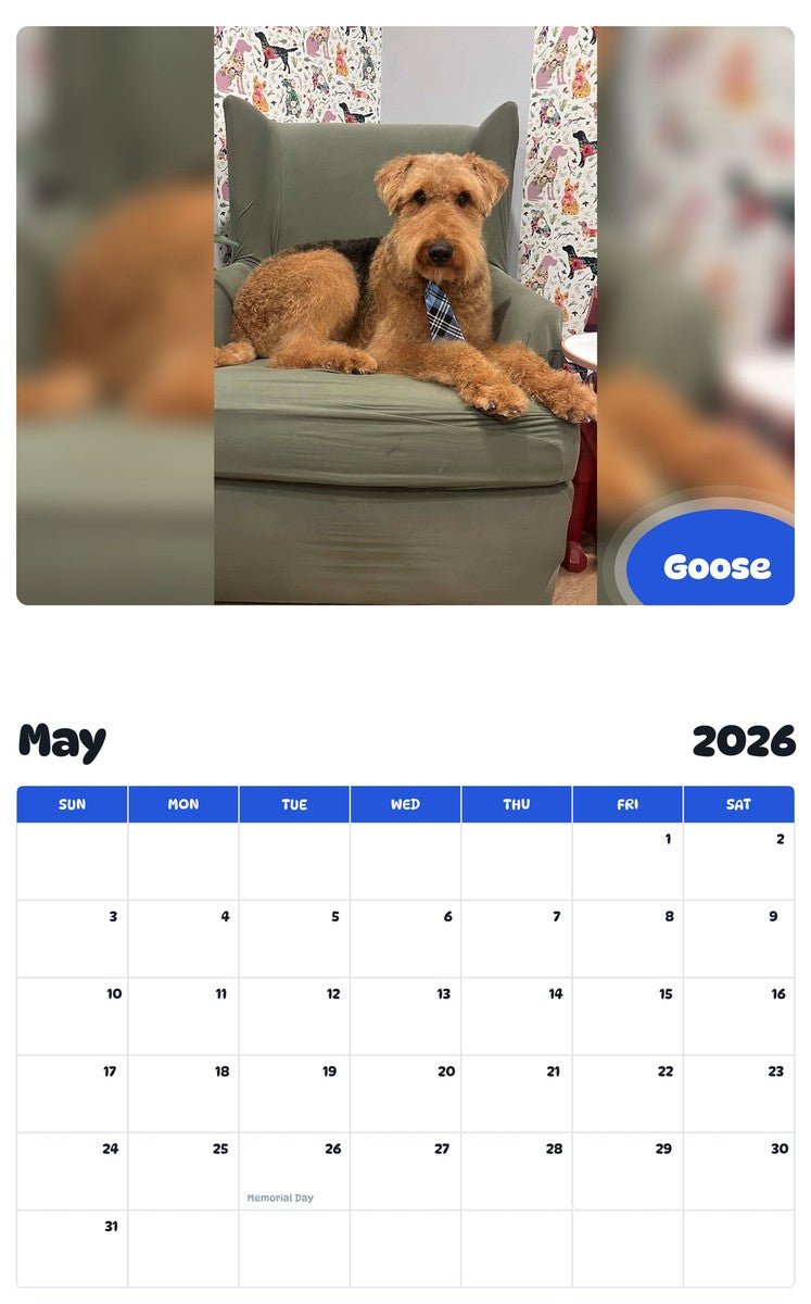 2026 - 2027 Goose - Pawidols Pet Calendar