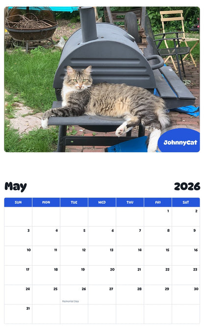 2026 - 2027 JohnnyCat - Pawidols Pet Calendar