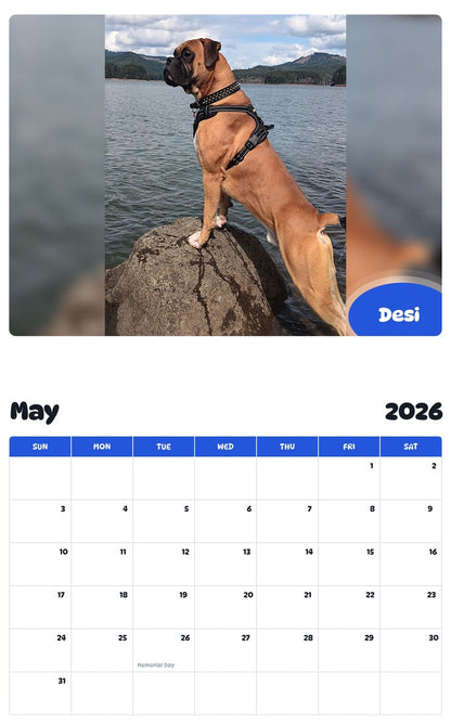2026 - 2027 Desi - Pawidols Pet Calendar