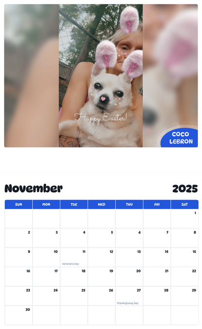 July 2025 - June 2026 Coco lebron - Pawidols Pet Calendar