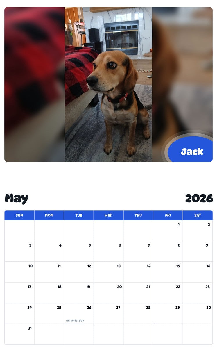 2026 - 2027 Jack - Pawidols Pet Calendar