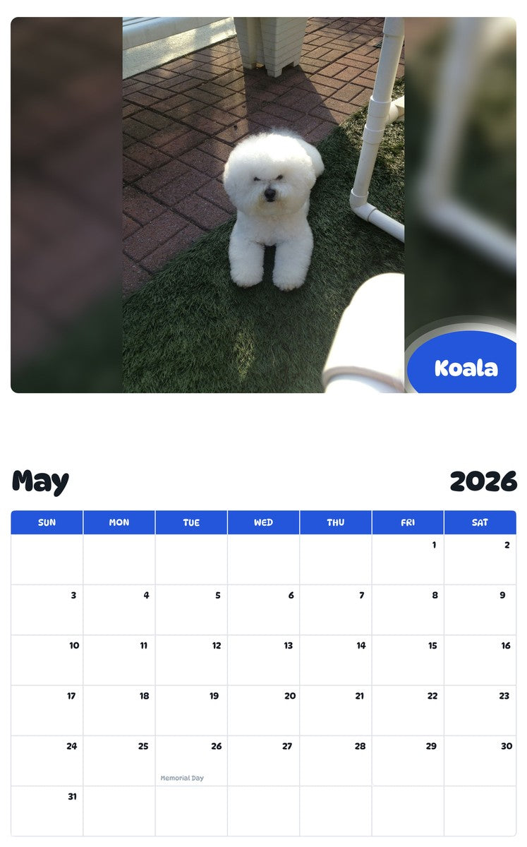 2026 - 2027 Koala - Pawidols Pet Calendar